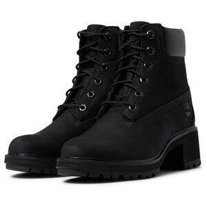 Timberland Kinsley Black Ankle Boots Waterproof Suede Lug Sole -Size 9.5